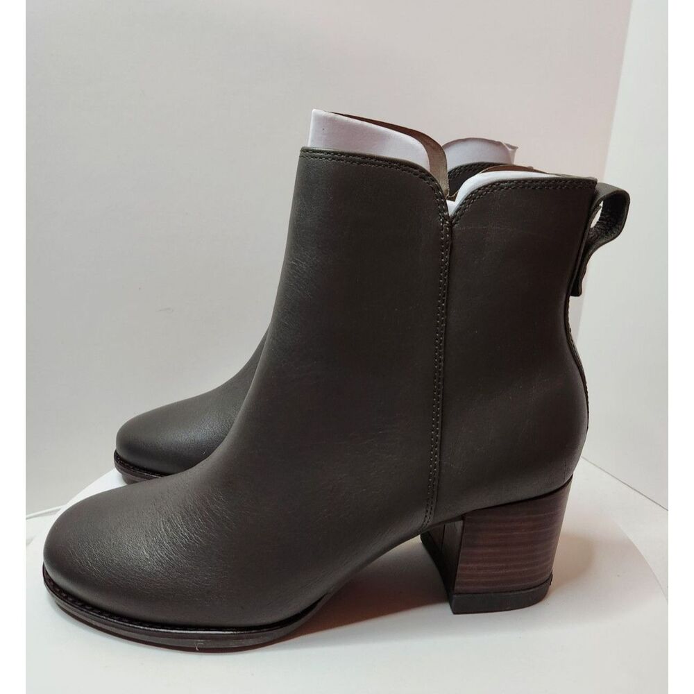 Sperry Seaport Heel Bootie Women’s 10 Olive Leather Ankle Boots